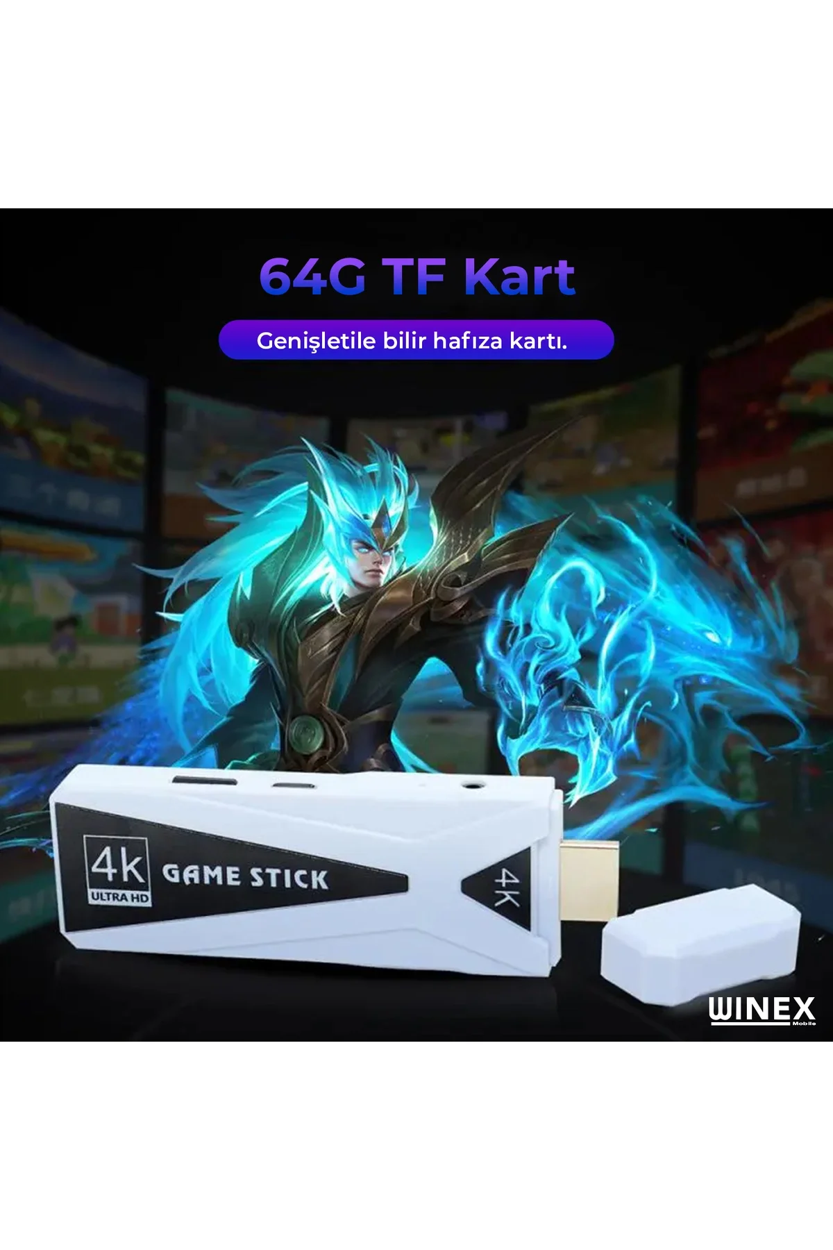 4K Android TV stick retro oyun konsolu oyunlu 64GB Bluetooth siyah - Elektronik Var Fiyatı, Yorumları ve Özellikleri