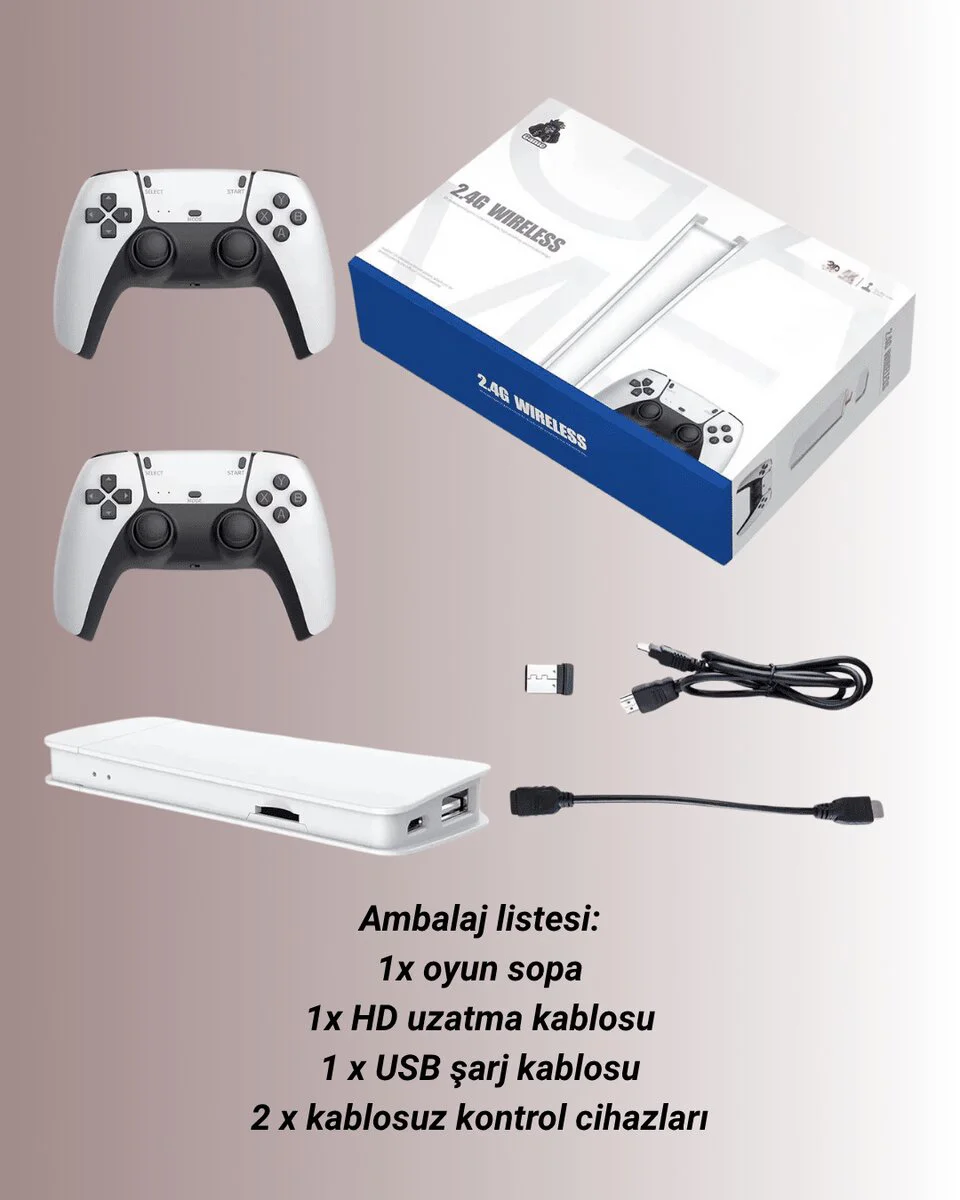 4K Bluetooth Retro Oyun Konsolu M15 - 4K 60FPS HDMI Çıkışı ve Bluetooth Bağlantı