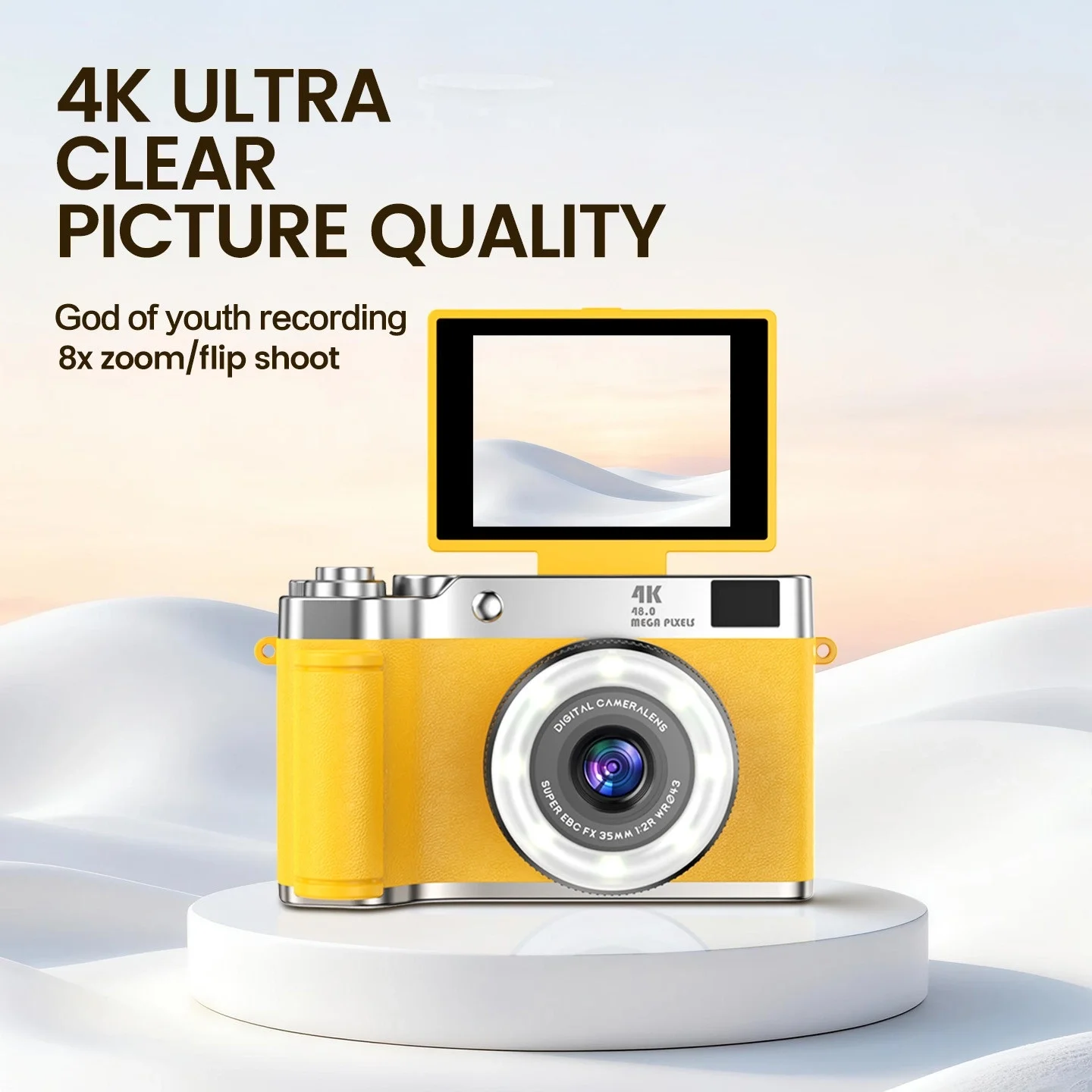 4k Çantalı Dijital Retro Video Kamera 48mp 16x Zoom Işıklı (32gb) Kart Dijital Fotoğraf Makinesi Siyah