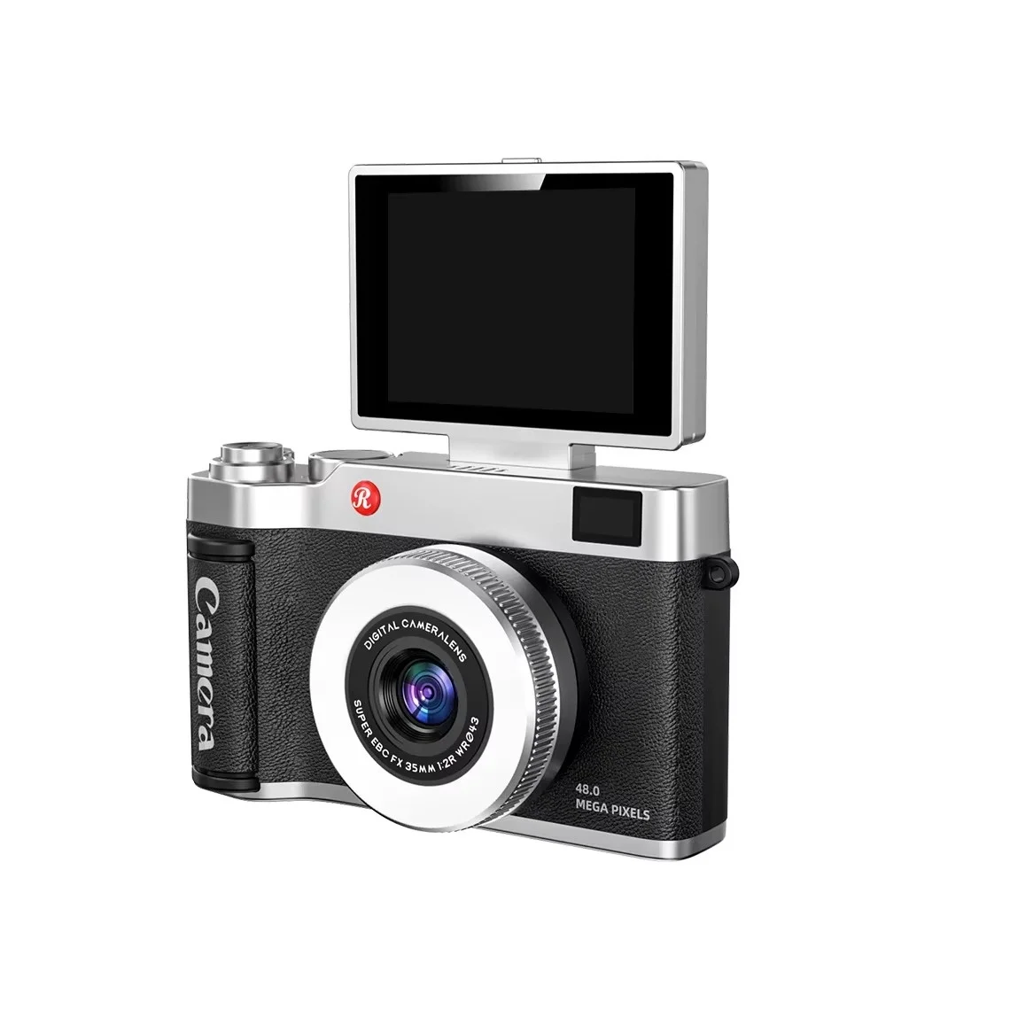 4k Çantalı Dijital Retro Video Kamera 48mp 16x Zoom Işıklı (32gb) Kart Dijital Fotoğraf Makinesi Siyah