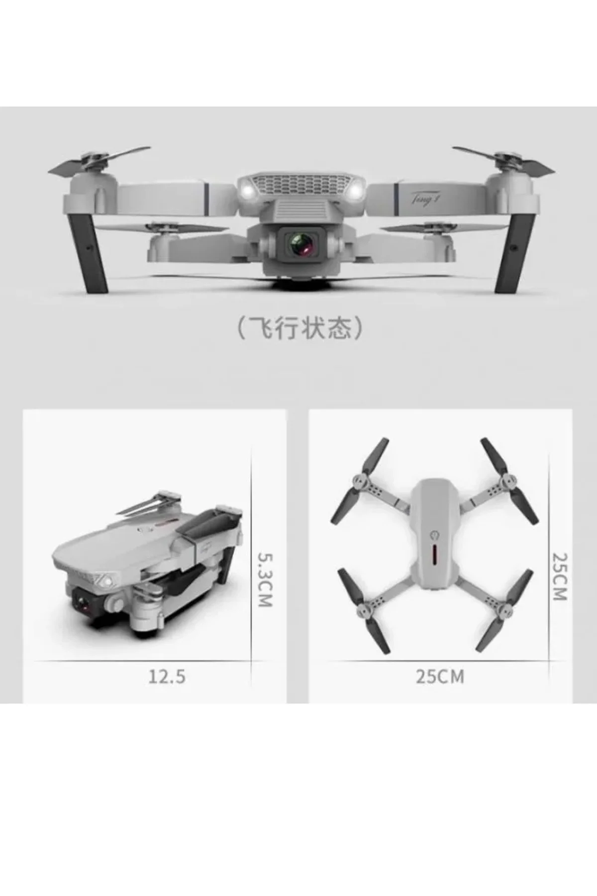 4K Çift Kameralı Katlanabilir Drone, WiFi Kontrol ve Uzaktan Kumanda ile Kullanım