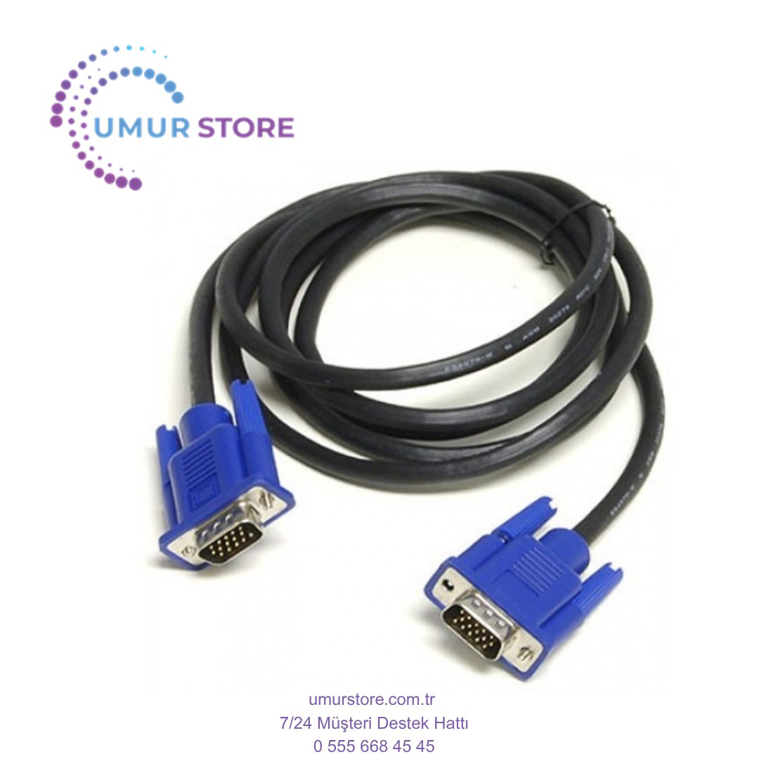 Herz 4K Destekli Çift Filtreli 5 Metre Vga Kablosu Ekran Lcd Monitör P