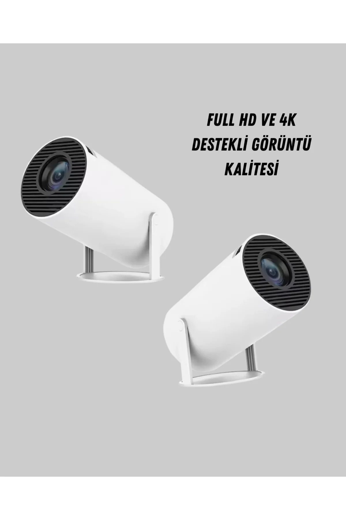 4K Destekli Full HD Projeksiyon Cihazı – 130 inç Geniş Ekran, WiFi ve HDMI Bağlantılı