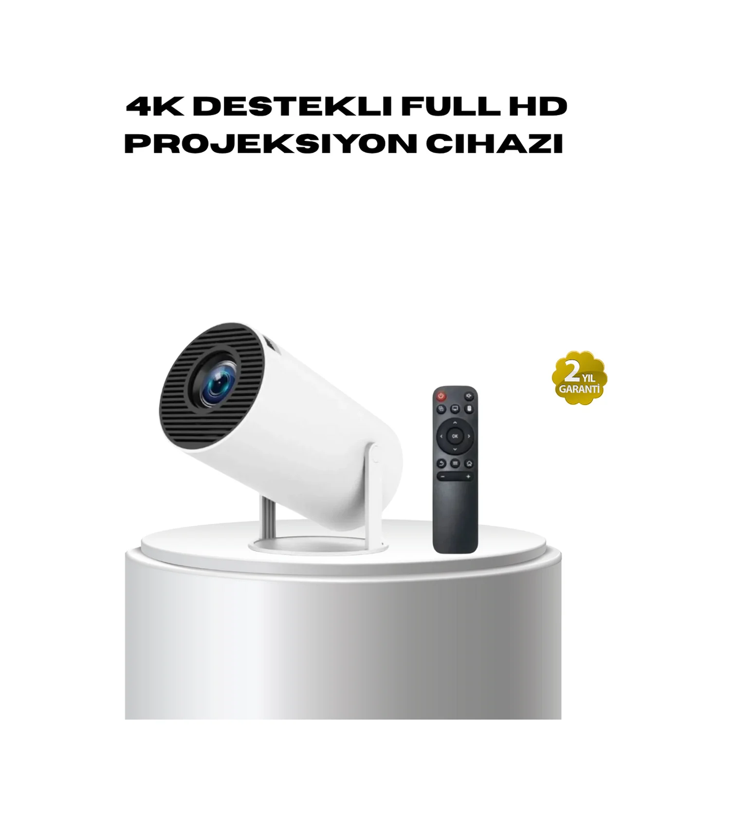 4k Destekli Full Hd Projeksiyon Cihazı 130 İnç Geniş Ekran, Wifi Ve Hdmı Bağlantılı - Lisinya