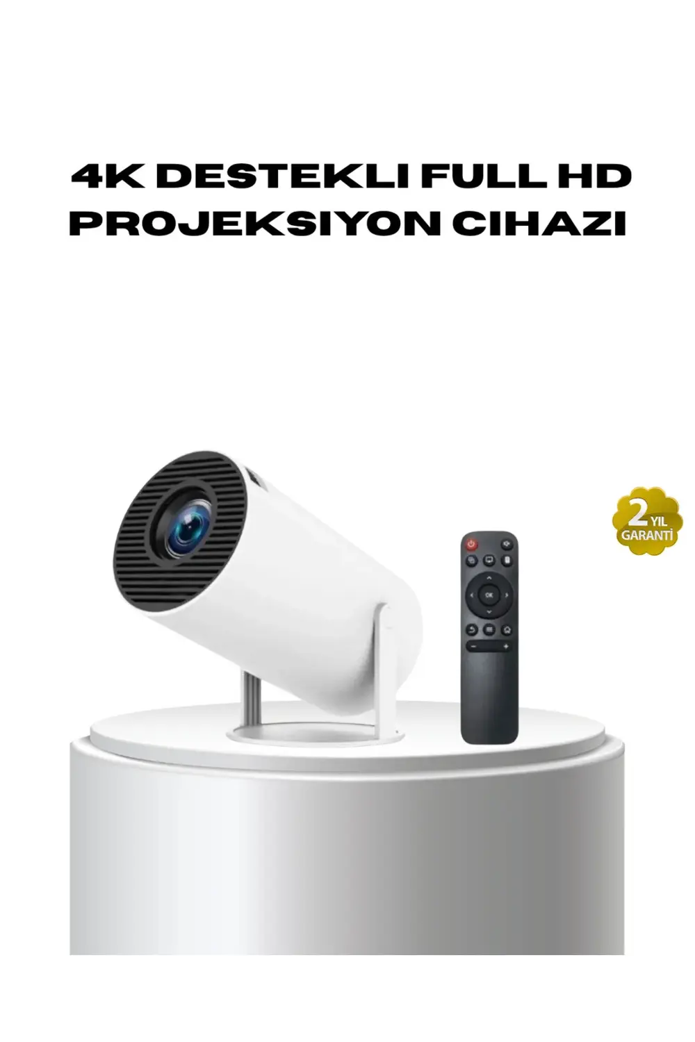 4K Destekli Full HD Projeksiyon Cihazı – 130 inç Geniş Ekran, WiF