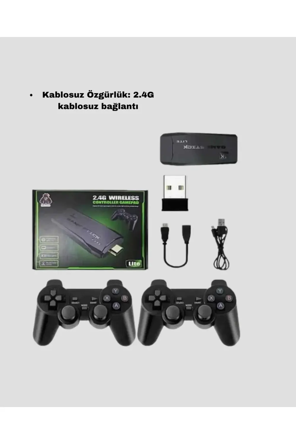 4K Destekli Kablosuz Retro Atari Oyun Konsolu – 20000 Oyun, 2 Kol