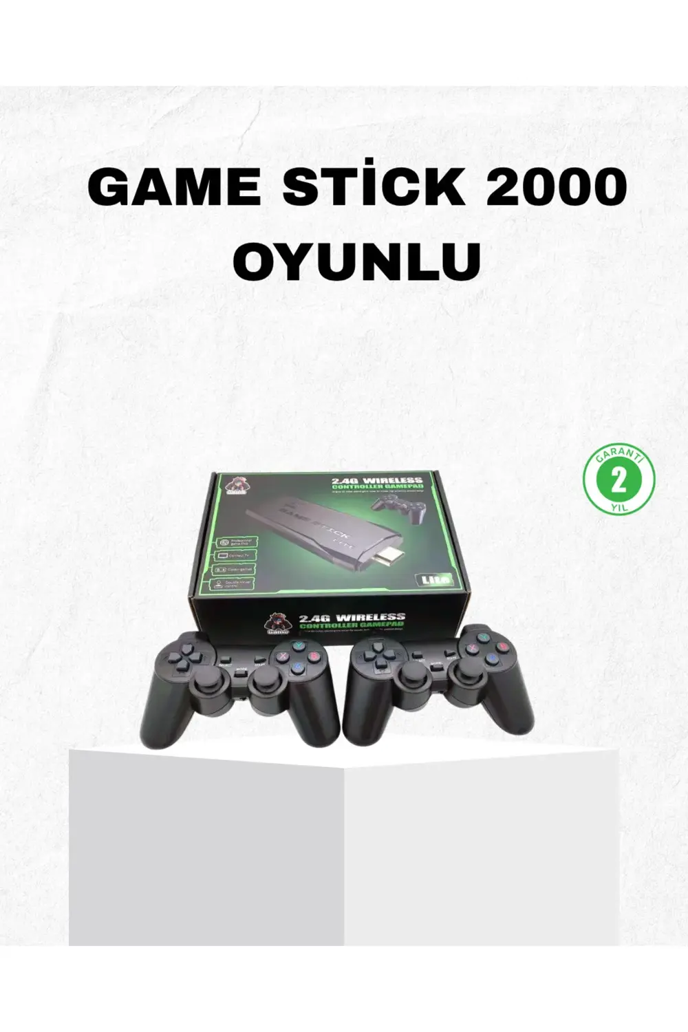 4K Destekli Kablosuz Retro Atari Oyun Konsolu – 20000 Oyun, 2 Kol