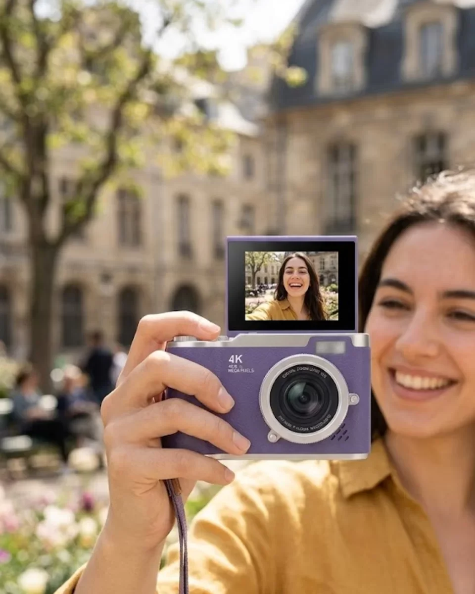 4K Dijital Kamera 48 MP Flip Ekran - Vlog ve Fotoğraf Makinesi