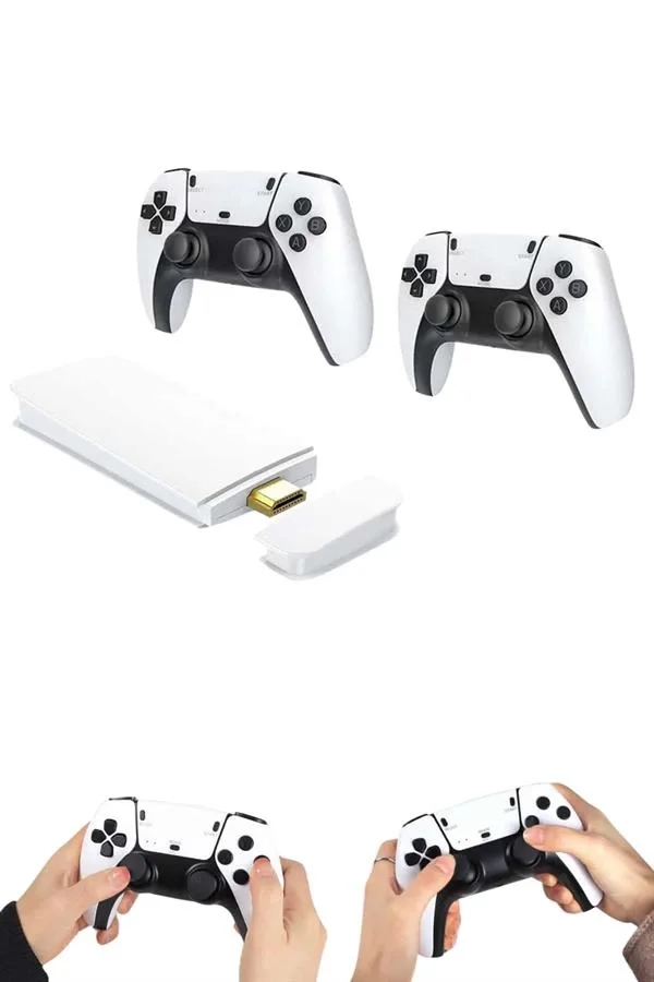 4K HD Görüntü Kaliteli Retro Game Stick 20000 Oyunlu Çift Kollu Beyaz Game Stick