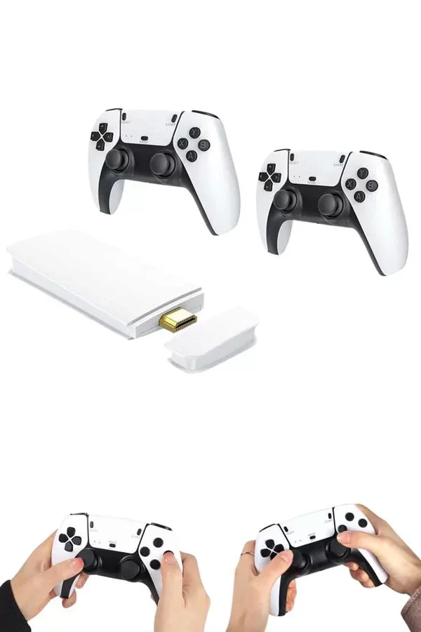 4K HD Görüntü Kaliteli Retro Game Stick 20000 Oyunlu Çift Kollu Beyaz Game Stick - Lisinya