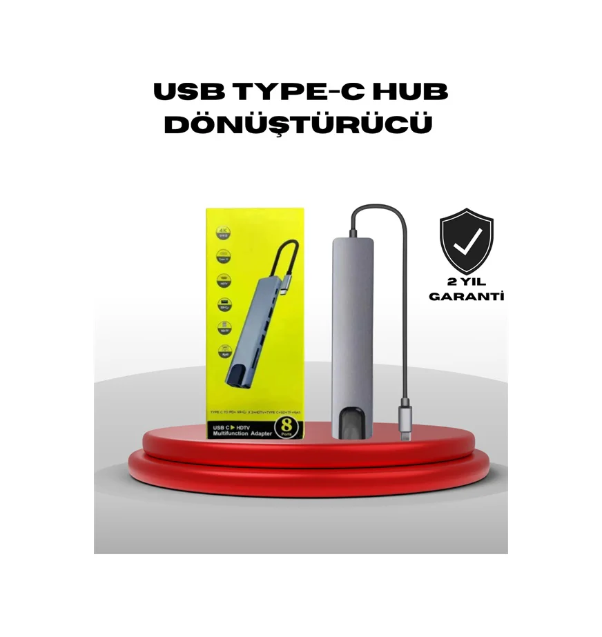 4k Hdmı Çıkışlı, Gigabit Ethernet'li Usb C Çoklu Port Hub