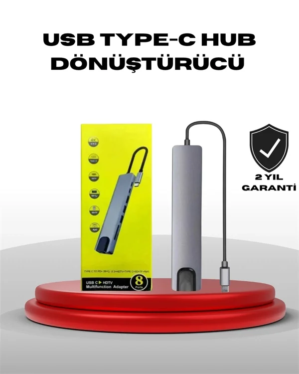 4K HDMI Çıkışlı, Gigabit Ethernet'li USB‑C Çoklu Port Hub Fiyatı, Yorumları ve Özellikleri