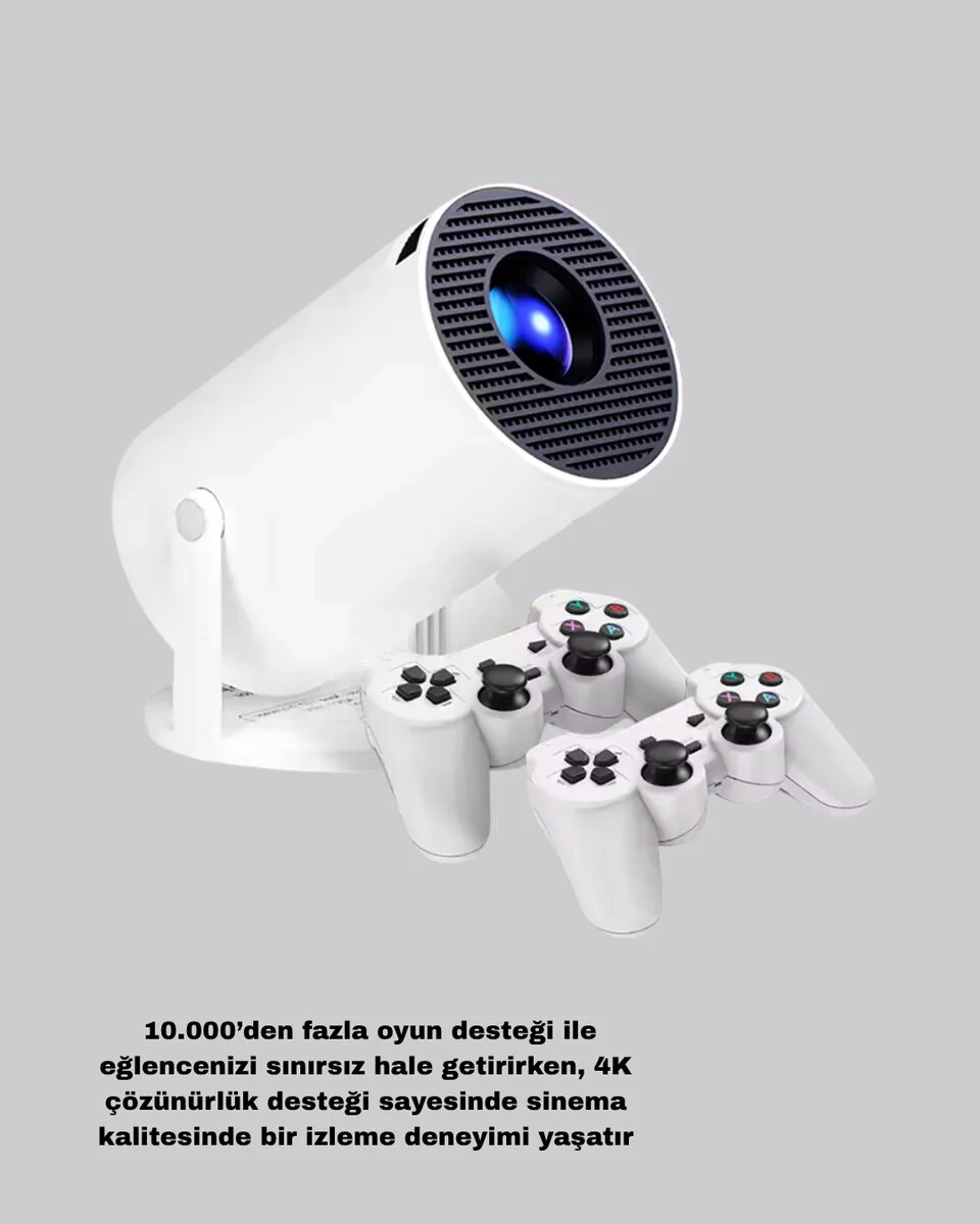 4K Kablosuz Projeksiyon Cihazı - Ev Sineması, Oyun ve Sunum İçin Gelişmiş HDMI/USB Desteği