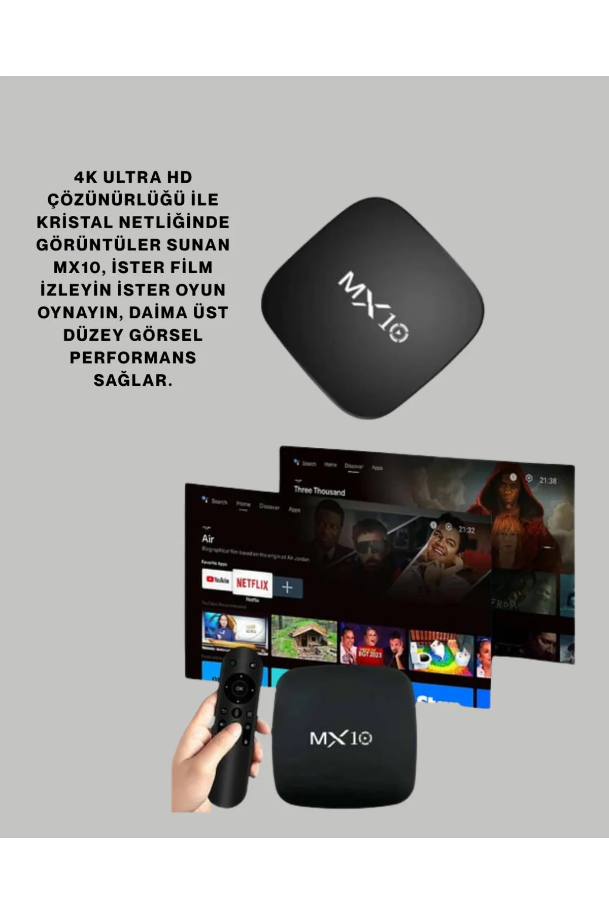 4K UHD Android Medya Oynatıcı 8 GB Hafıza 2 GB RAM Wi-Fi Destekli