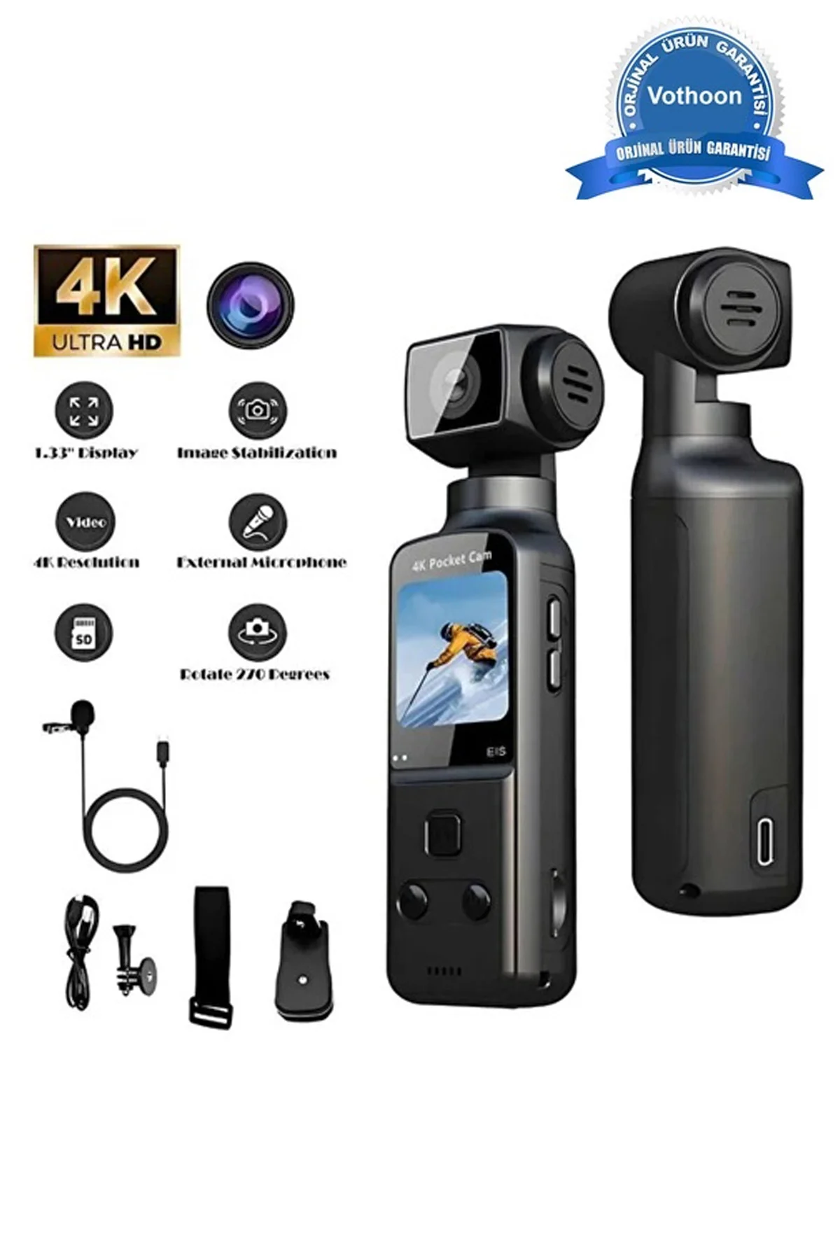 4k Ultra Hd 270° Döndürülebilir Su Geçirmez Wifi Vlog Spor Ve Aksiyon Kamerası 4k Ultra Hd 270° Döndürülebilir Su Geçirmez Wifi Vlog Spor Ve Aksiyon Kamerası
