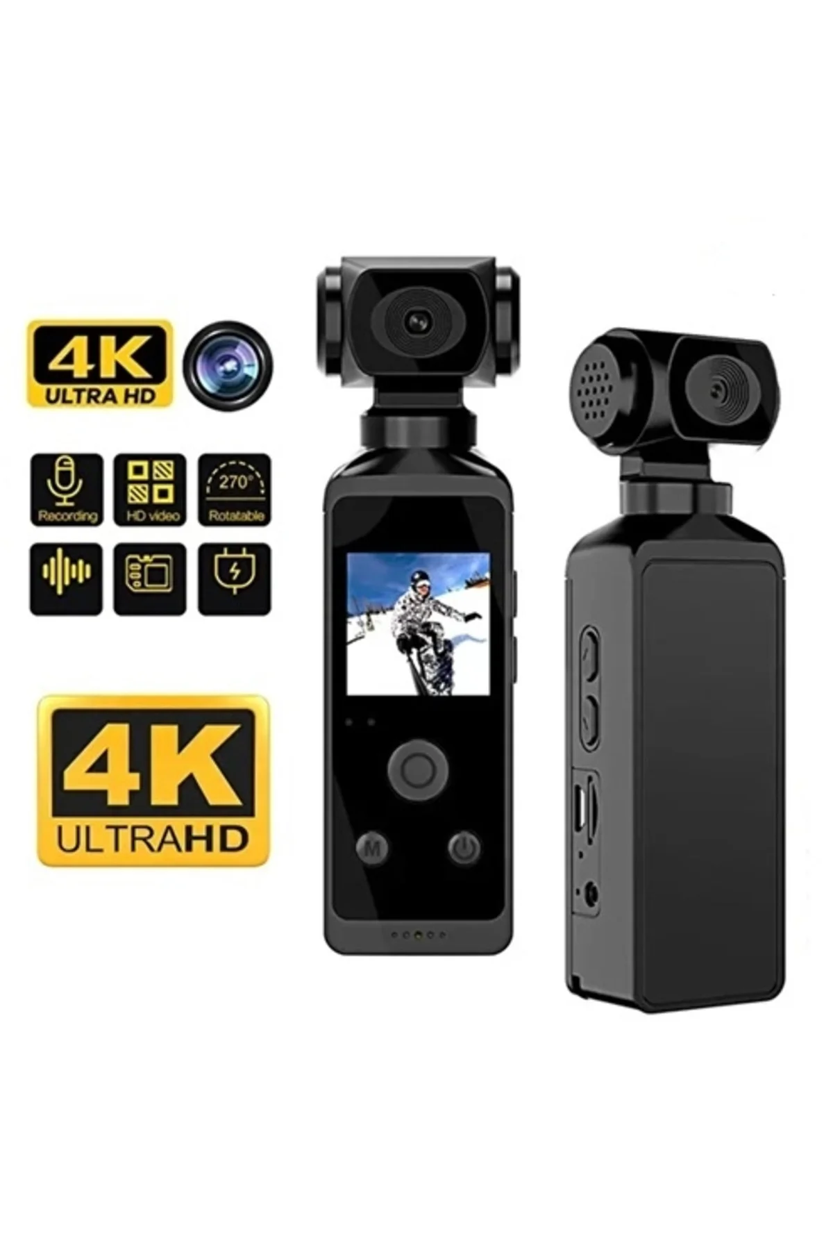 4K Ultra HD Aksiyon Kamerası 270° Geniş Açı Döner Klips Su Geçirmez Kılıf WiFi Kamera 4K Ultra HD Aksiyon Kamerası 270° Geniş Açı Döner Klips Su Geçirmez Kılıf WiFi Kamera