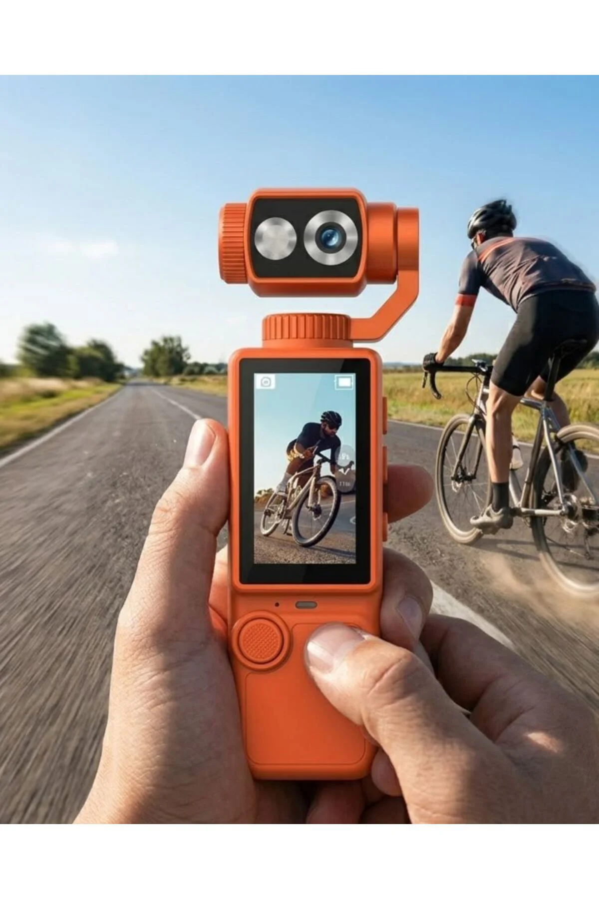4K Ultra HD Gimbal Kamera Sabitleyici ve 180 Derece Hareketli Len
