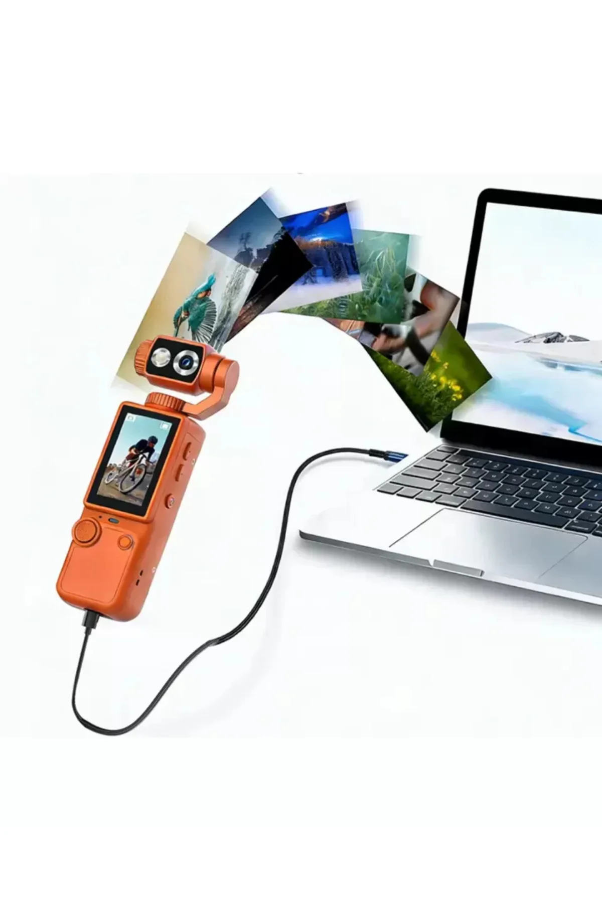 4K Ultra HD Gimbal Kamera Sabitleyici ve 180 Derece Hareketli Len
