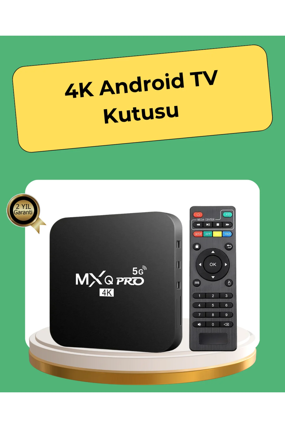 4K Ultra HD TV Box – 2GB RAM, 16GB Hafıza, Android Akıllı Medya O