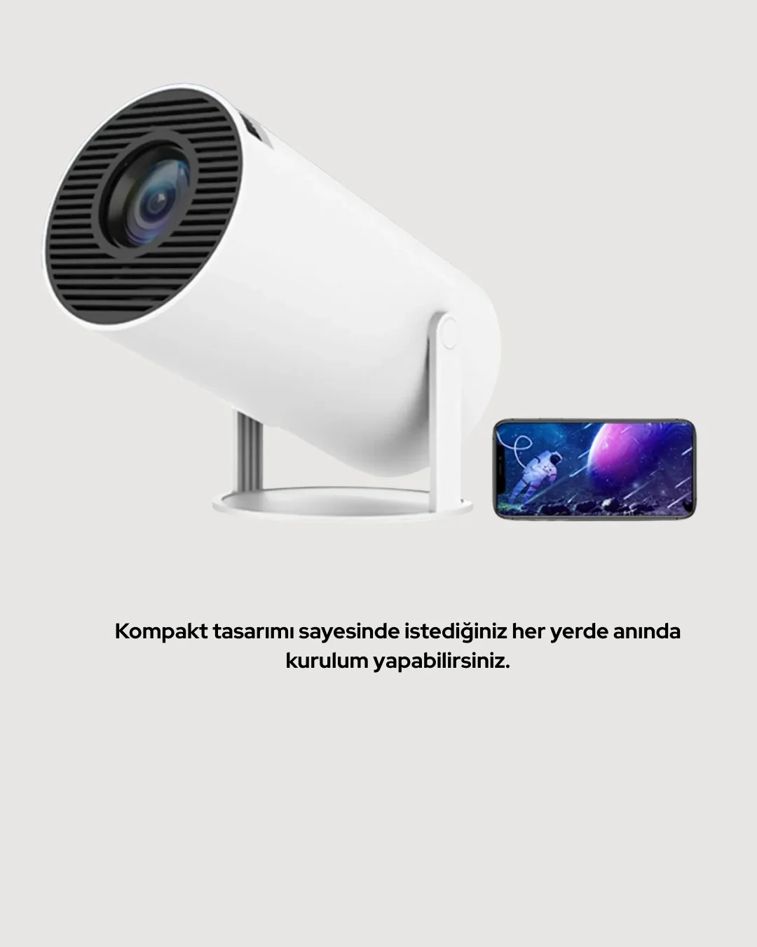4K Uyumlu 130 İnç Full HD Projeksiyon Cihazı ve Kablosuz Aktarım Özelliği