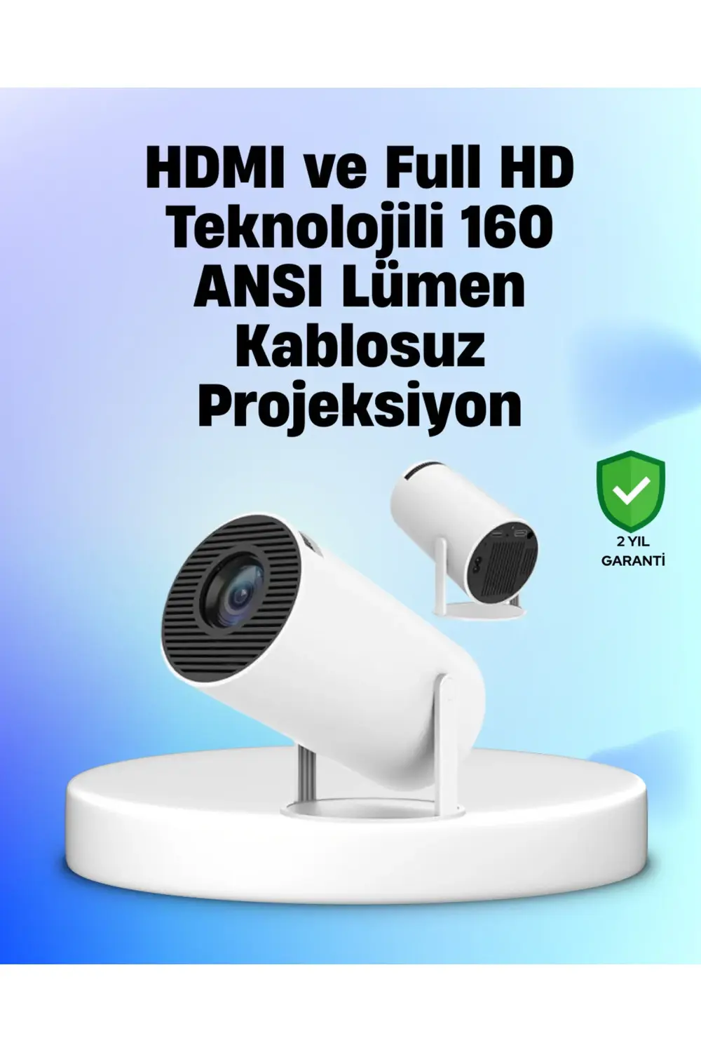 4K Uyumlu 130 İnç Full HD Projeksiyon Cihazı ve Kablosuz Aktarım