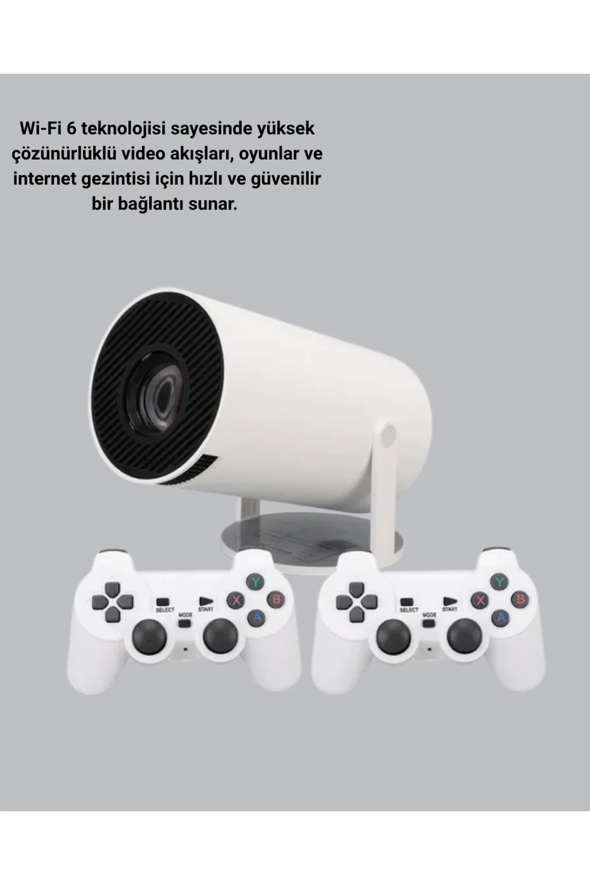 4K Wi-Fi 6 Projeksiyon Cihazı – 10.000+ Oyun Desteği, Kablosuz Bağlantı ve Çoklu Giriş Portları