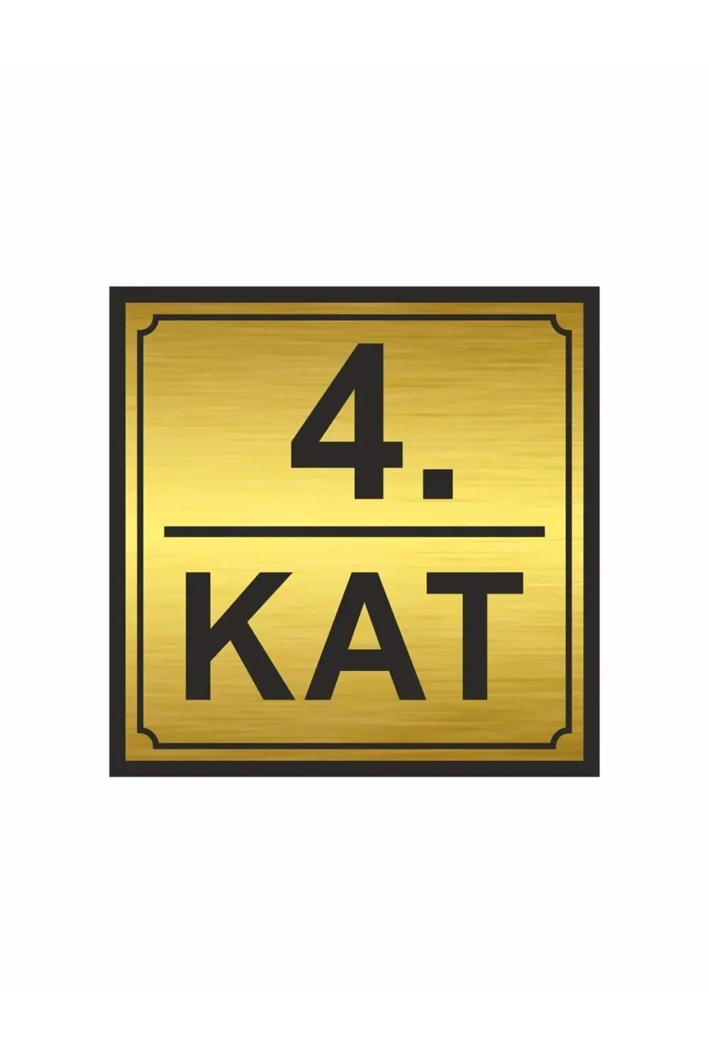 4.kat Metal Yönlendirme Levhası 20cm X 20cm Gold Renk