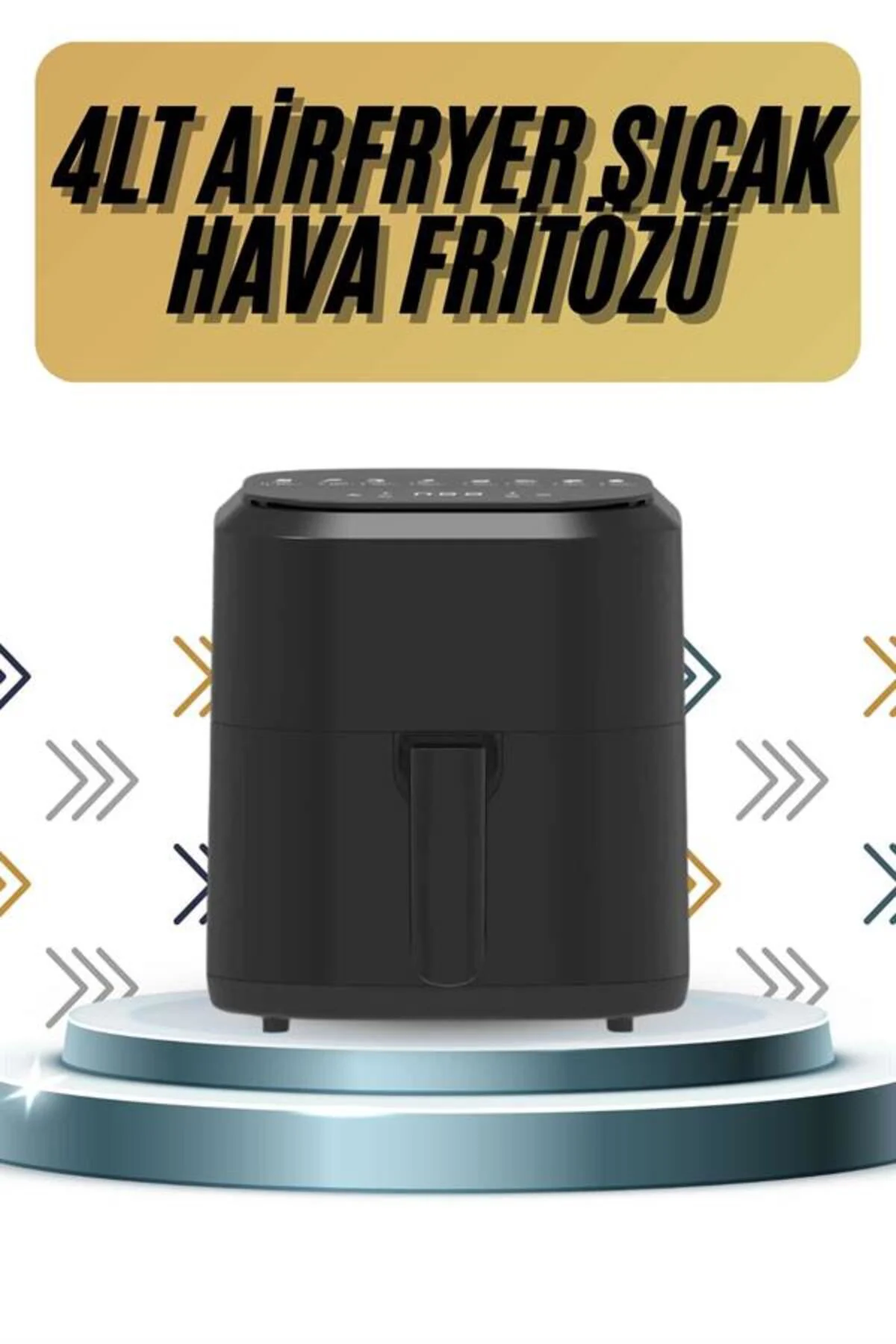 4L Airfryer Hazneli Hava Fritözü Yağsız Fritöz Taşınabilir Fırın 