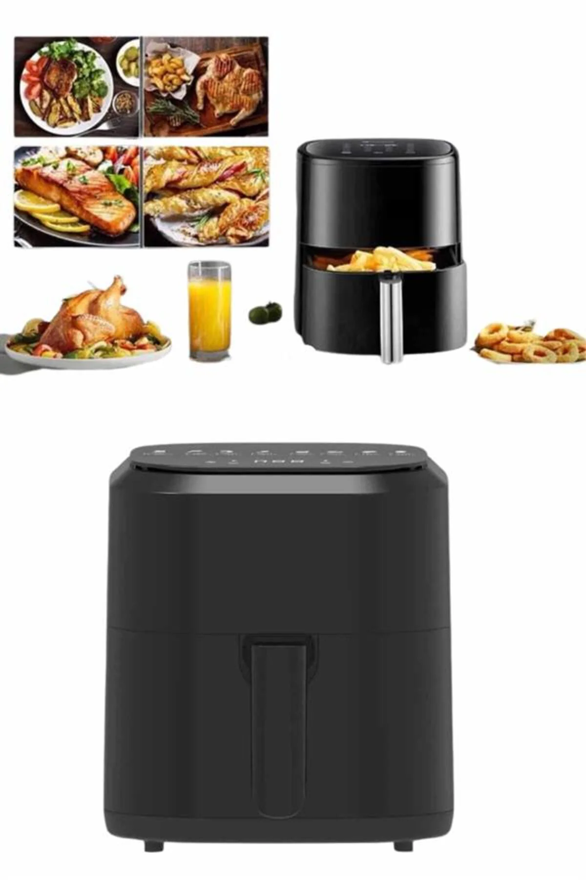 4L Airfryer Hazneli Hava Fritözü Yağsız Fritöz Taşınabilir Fırın 