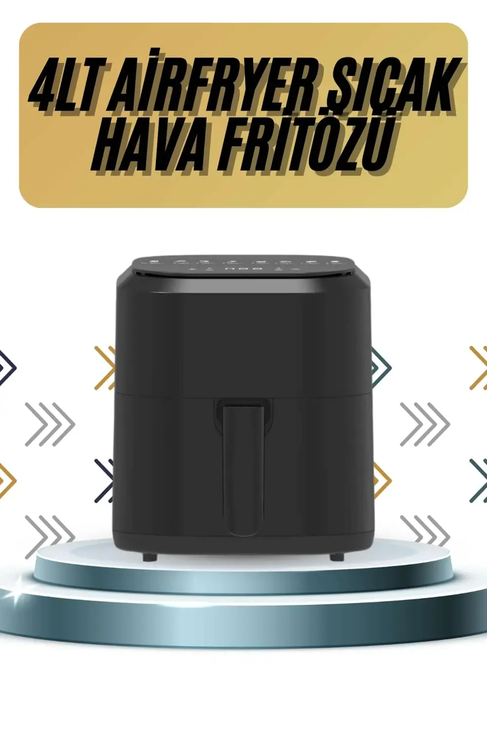 4L Airfryer Hazneli Hava Fritözü Yağsız Fritöz Taşınabilir Fırın