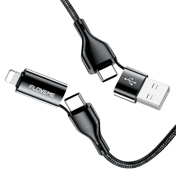 4â€™lĂ¼ USB Type-C Lightning Ã‡oklu Ĺžarj Kablosu 60W 1M