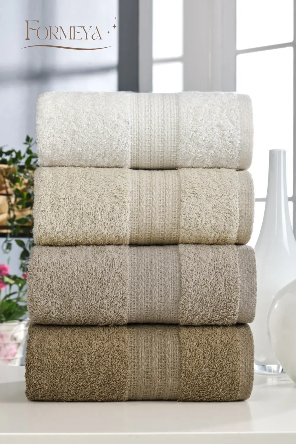 4'lü %100 Pamuk El Yüz Havlu Seti 50x85 cm