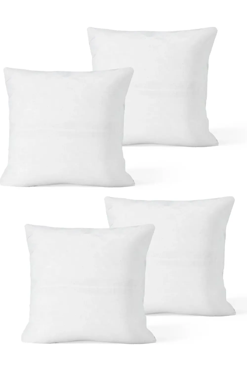 4'lü 40x40 Elyaf Dolgulu İç Yastık – Kırlent İç Minderi, Beyaz As