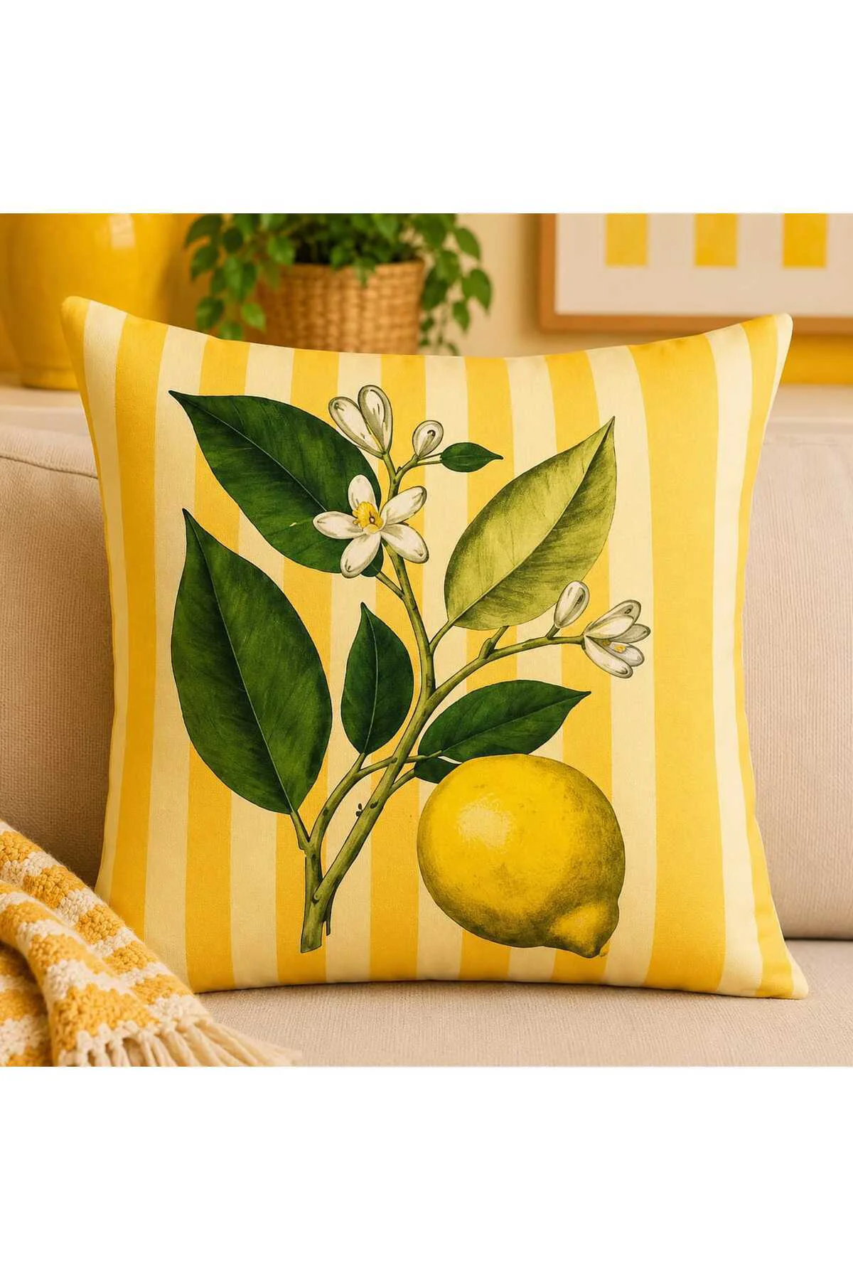 4'lü Akdeniz Sardalya & Limon Desenli Dijital Baskılı Dekoratif Kırlent Kılıfı Seti 4'lü Akdeniz Sardalya & Limon Desenli Dijital Baskılı Dekoratif Kırlent Kılıfı Seti