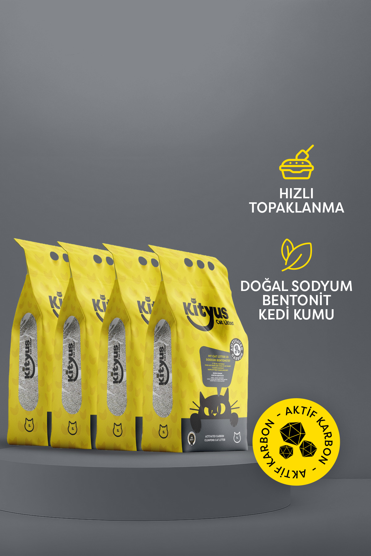 Kityus 4'Lü Avantaj Paketi Ekstra Topaklanan, İnce Taneli, Tozsuz, Aktif