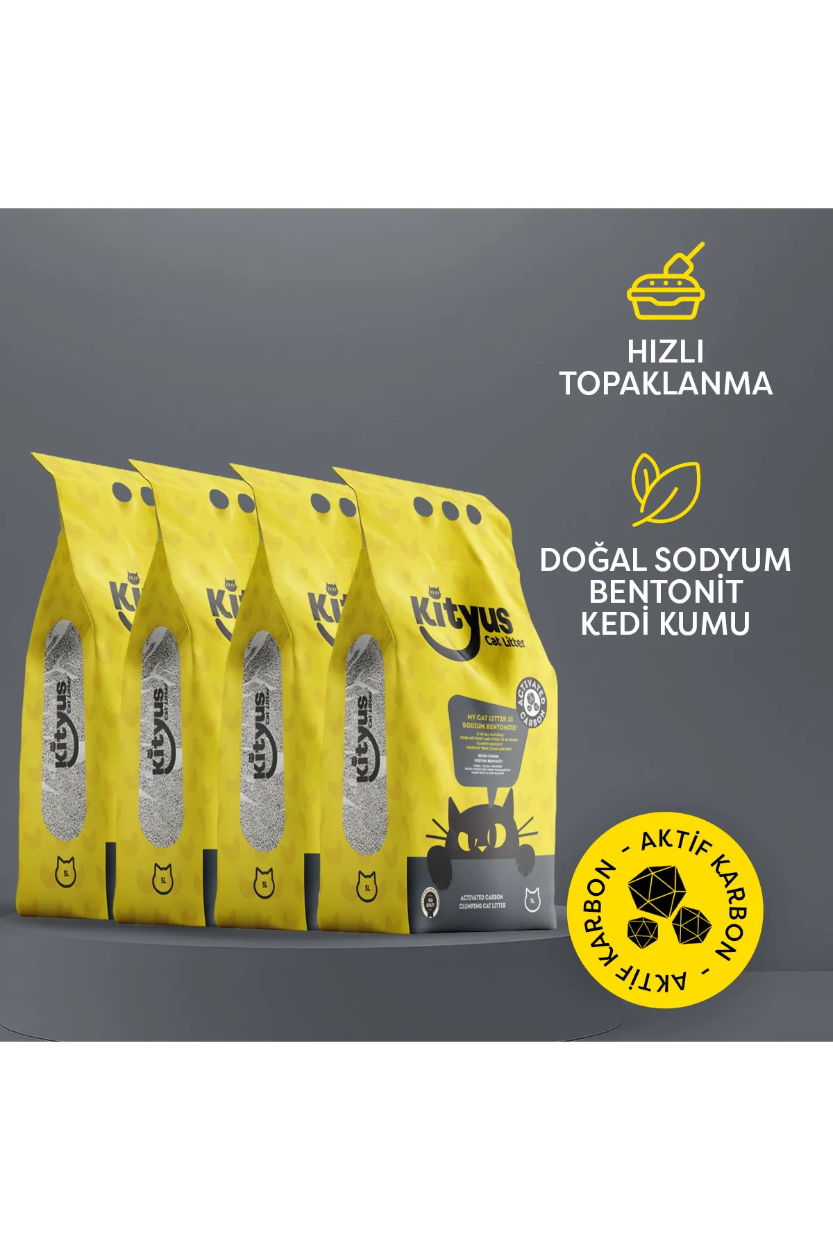 4lü Avantaj Paketi Ekstra Topaklanan, İnce Taneli, Tozsuz, Aktif Karbonlu Bentonit Kedi Kumu 4x5kg Fiyatı, Yorumları ve Özellikleri