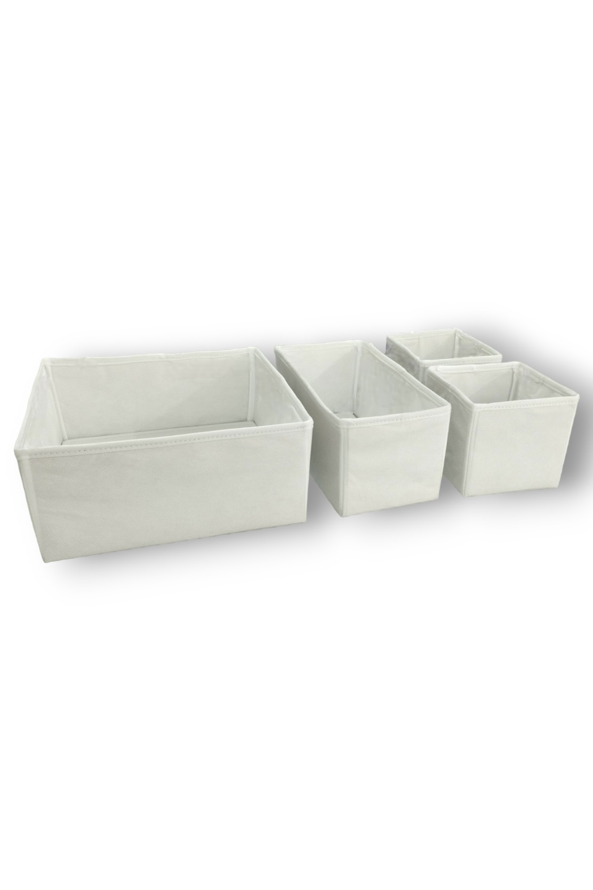4'lü Beyaz Çekmece Içi Düzenleyici Organizer Set - Çok Amaçlı Dol