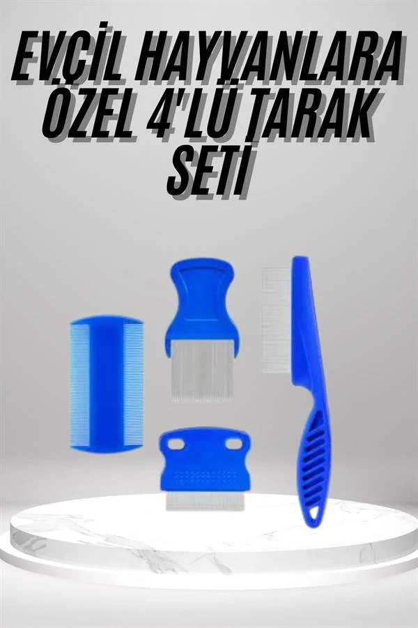 4'lü Bit Evcil Hayvan Tarak Seti Kedi Köpek Bit Tarak Seti Pire T