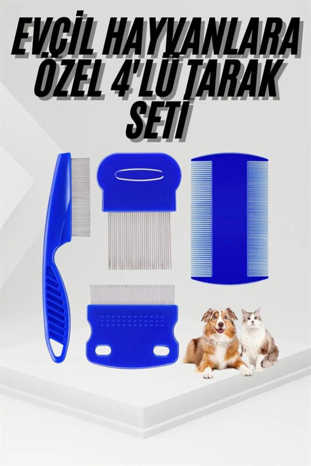 4'lü Bit Pire Tarağı Set Kedi Köpek Evcil Hayvan Tüy Toplayıcı Ma