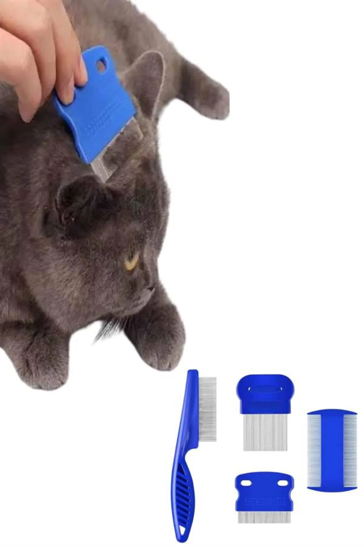 4'lü Bit Pire Tarağı Set Kedi Köpek Evcil Hayvan Tüy Toplayıcı Ma