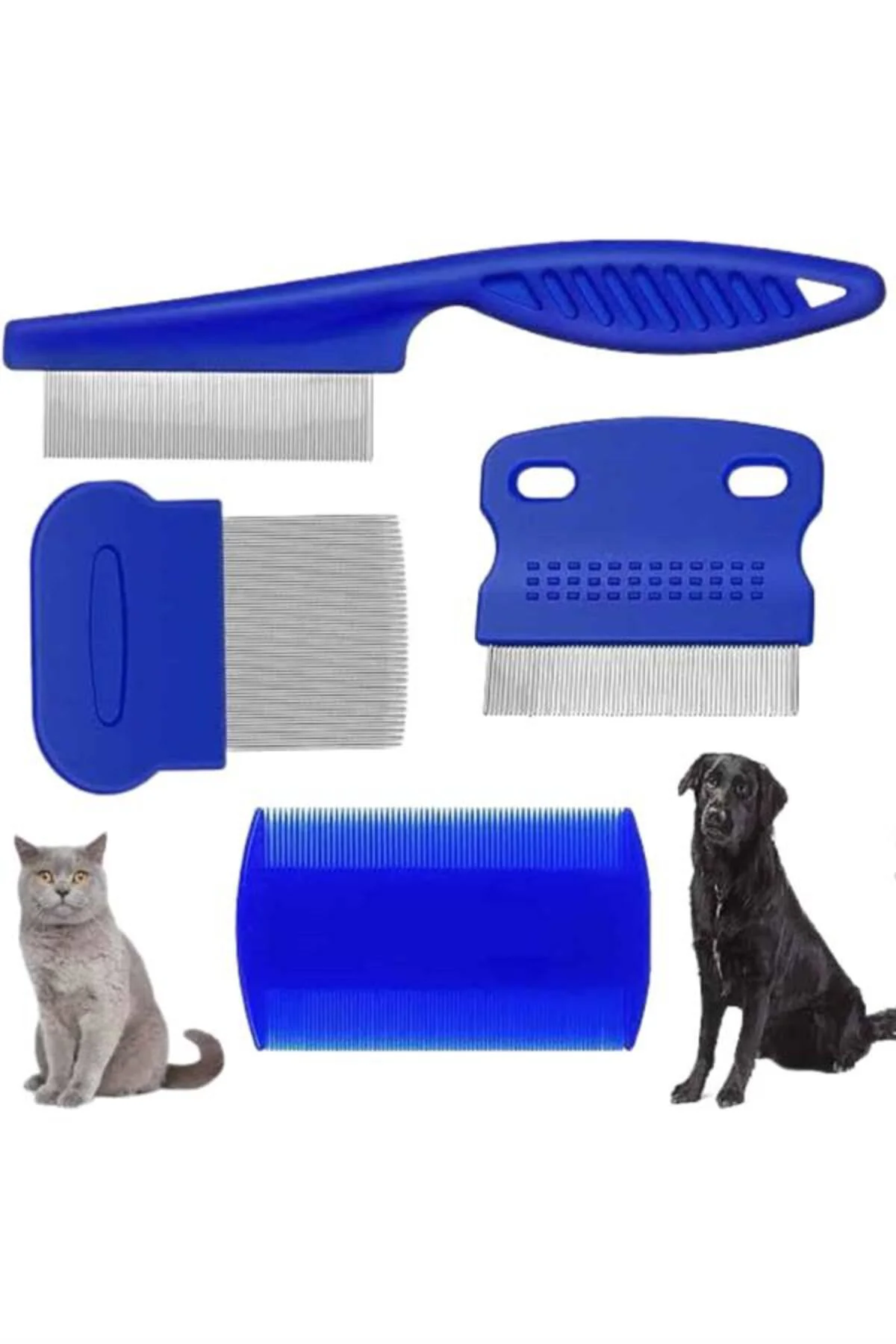 4'lü Bit Pire Tarağı Set Kedi Köpek Evcil Hayvan Tüy Toplayıcı Ma