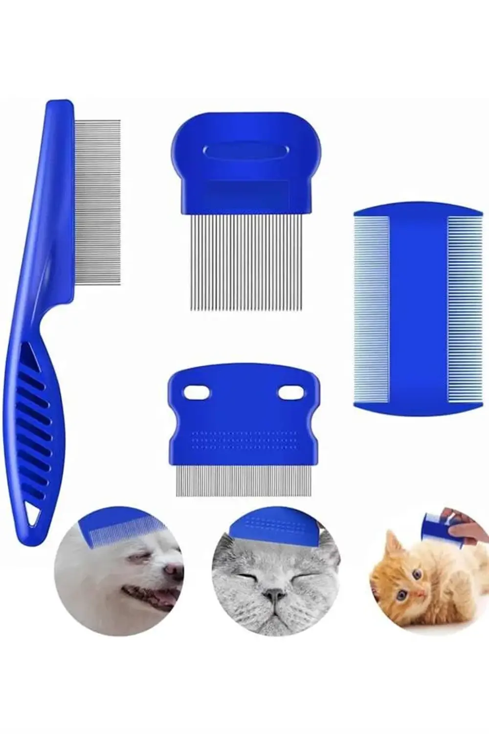 4'lü Bit Pire Tarağı Set Kedi Köpek Evcil Hayvan Tüy Toplayıcı Ma