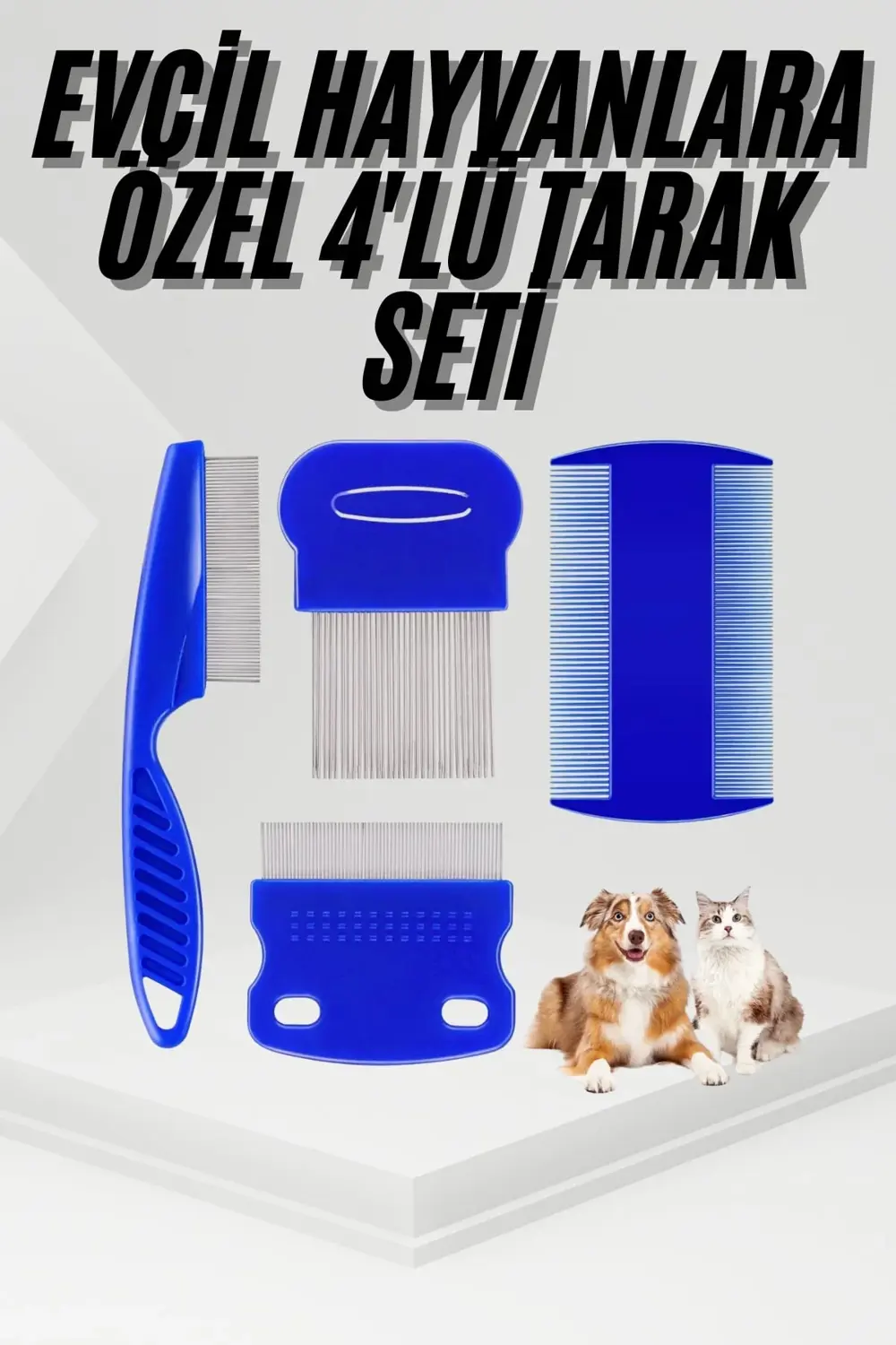 4'lü Bit Pire Tarağı Set Kedi Köpek Evcil Hayvan Tüy Toplayıcı Ma