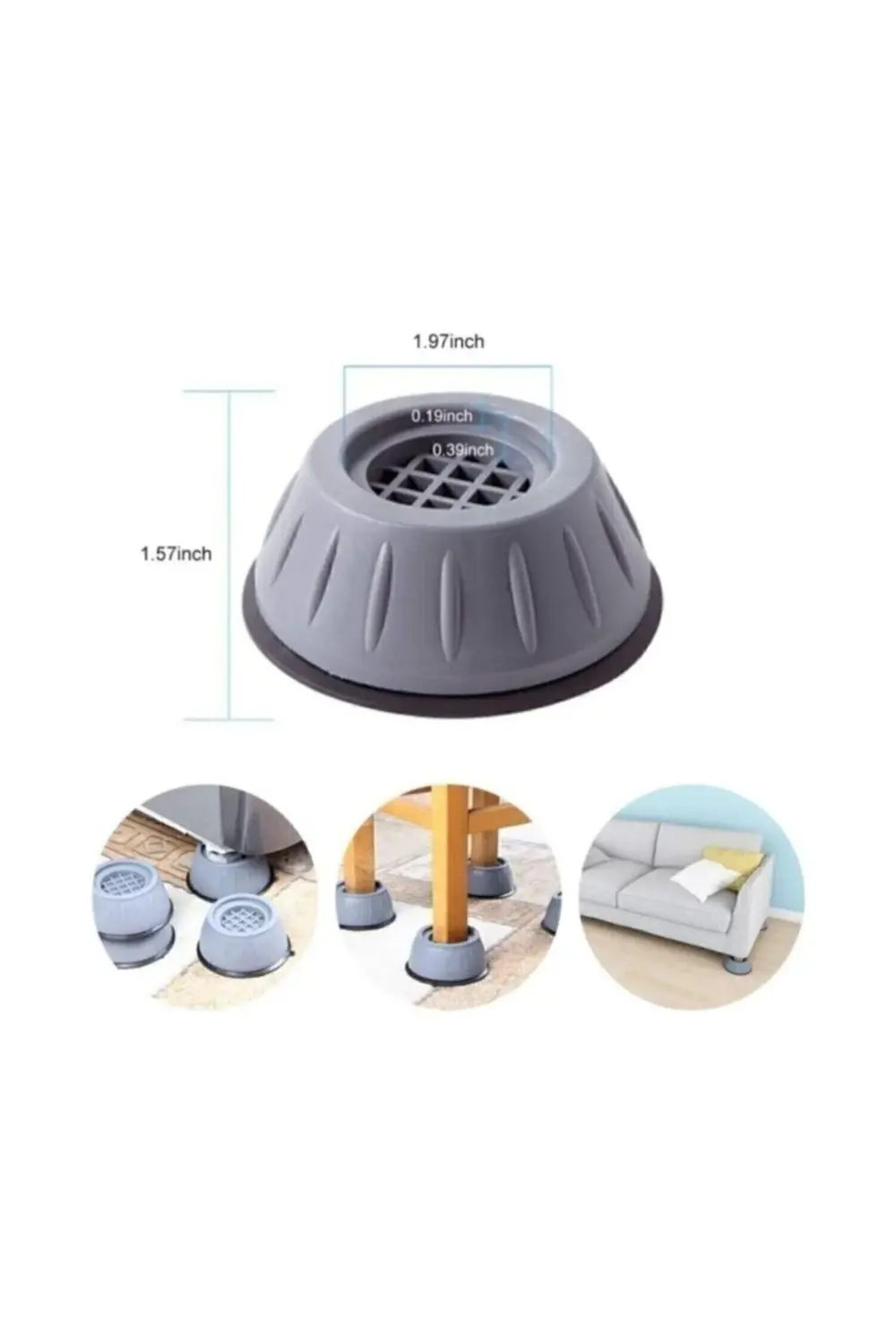 4'lü Çamaşır Makinesi Titreşim Engelleyici Stoper (10cm X 4cm)