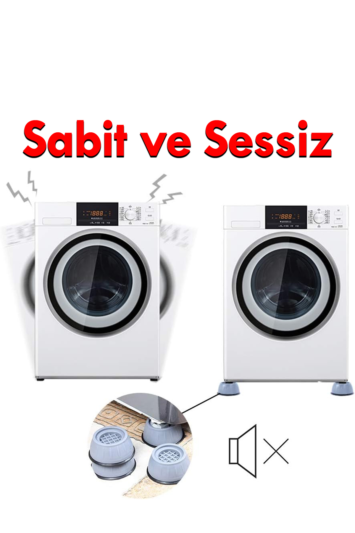 4lü Çamaşır Makinesi Altlığı Titreşim Sarsıntı Önleyici Kaydırmaz