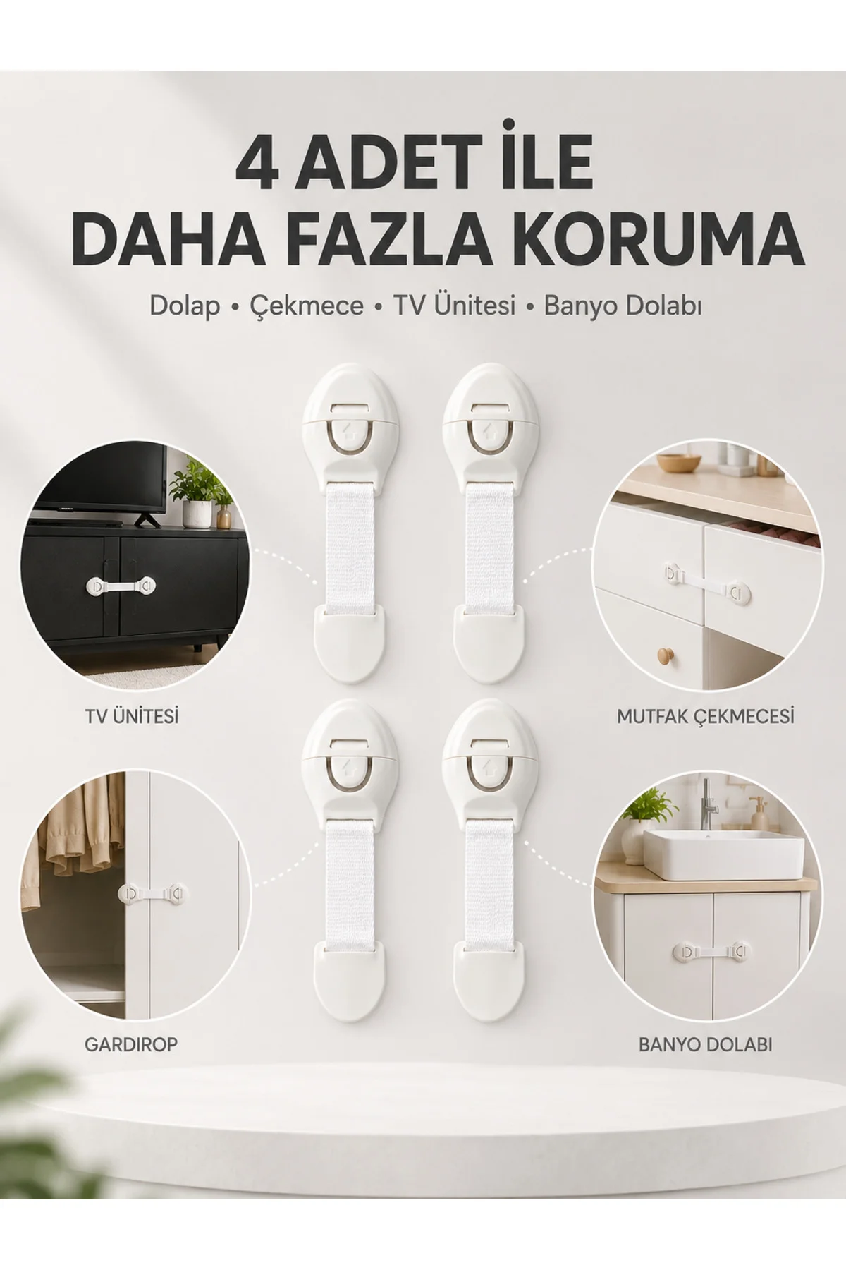 4'lü Çocuk Güvenlik Dolap ve Çekmece Kilidi 4'lü Çocuk Güvenlik Dolap ve Çekmece Kilidi