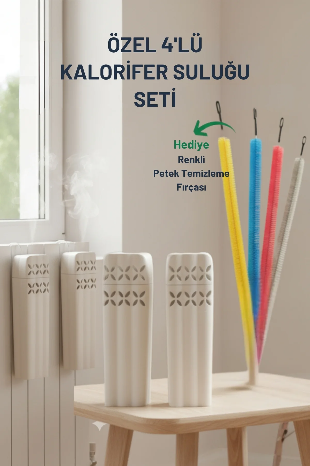 4'lü Dekoratif Oda Nemlendirici Seti ve Petek Temizleyici, Kalori