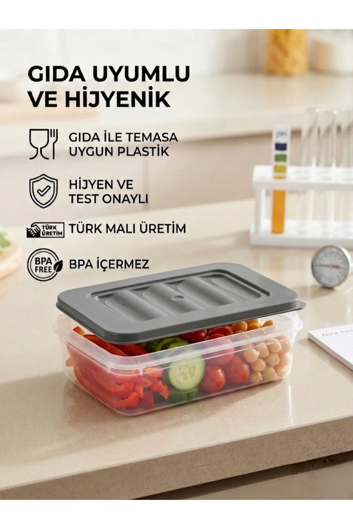 4'lü Dikdörtgen Saklama Kabı Seti - 400 ml Hava Sızdırmaz Erzak K