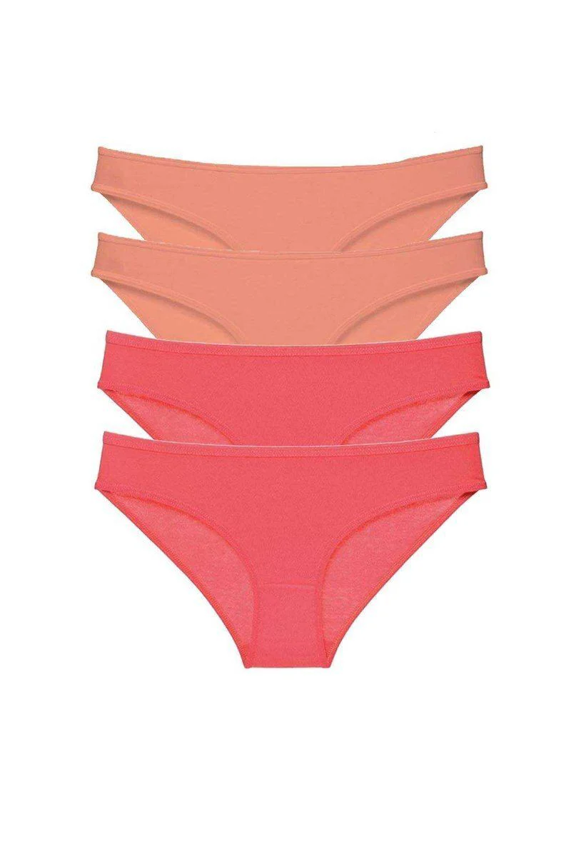 4'lü Eko Set Likralı Kadın Slip Külot - Pudra & Fuşya Pamuklu Külot Fiyatı, Yorumları ve Özellikleri