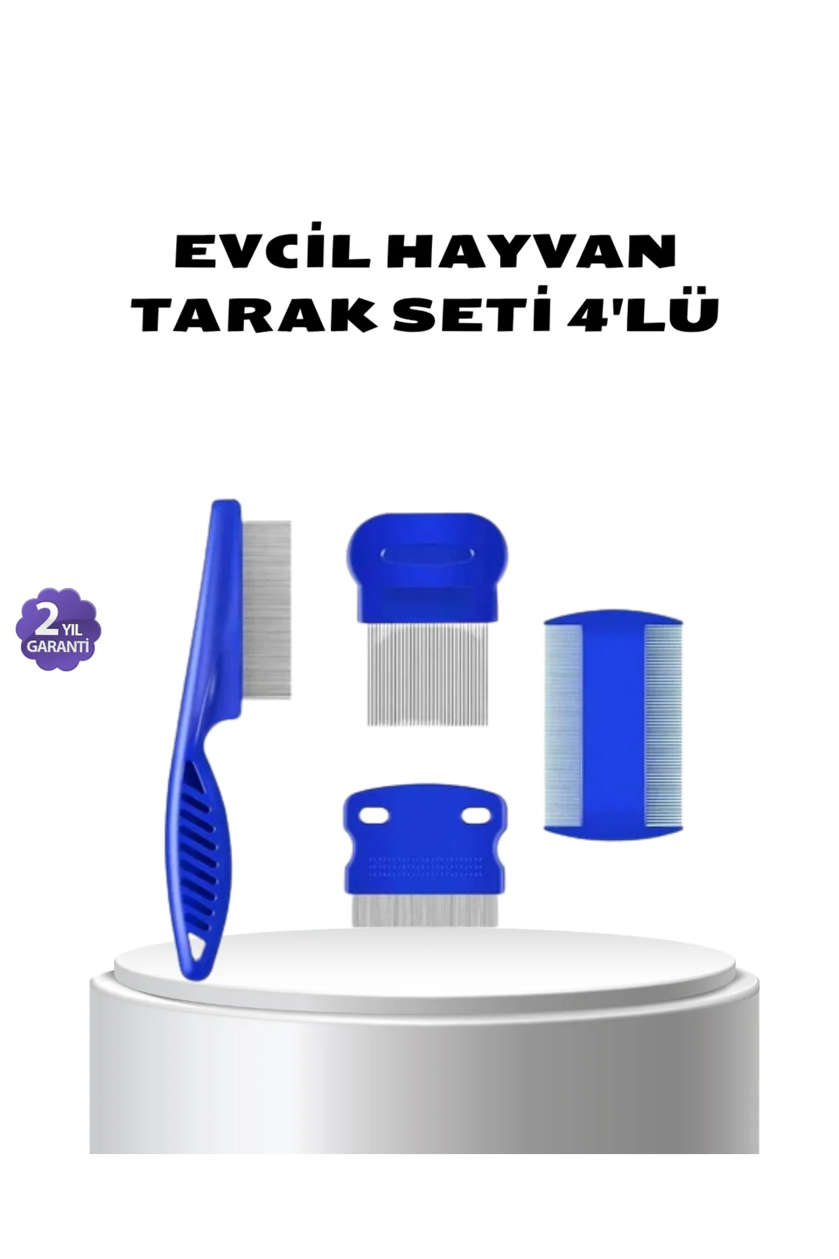 4’Lü Evcil Hayvan Tüy Temizleme Seti – Paslanmaz Çelik,Plastik, P